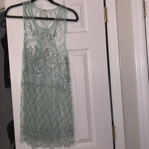 FREE PEOPLE sheer blue party dress size medium NEVER WORN